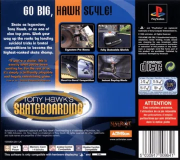 Tony Hawk Pro Skater (US) box cover back